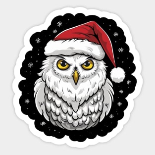 Snowy Owl Christmas Sticker